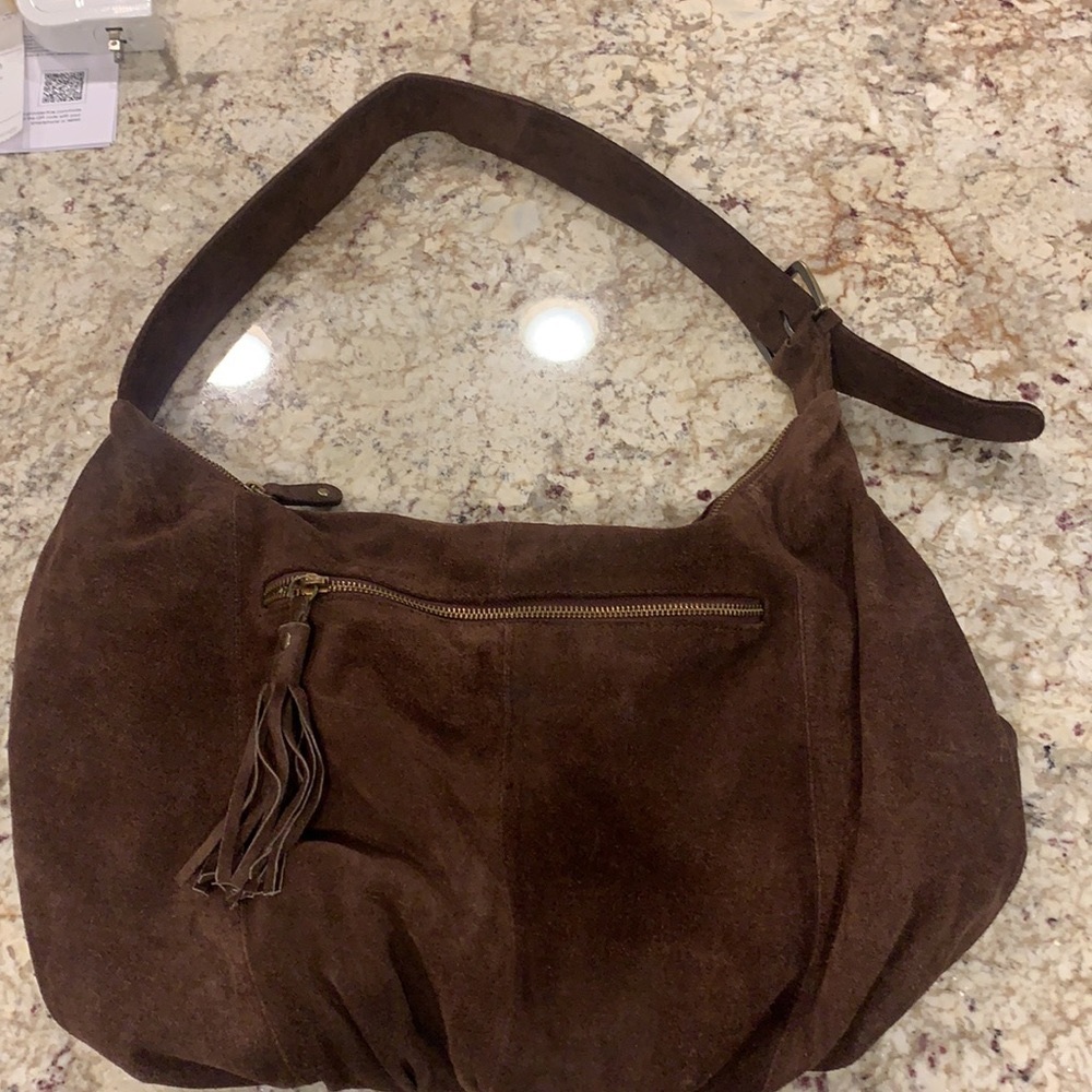 Hobo bag - Brown Suede from Urban Outfitters